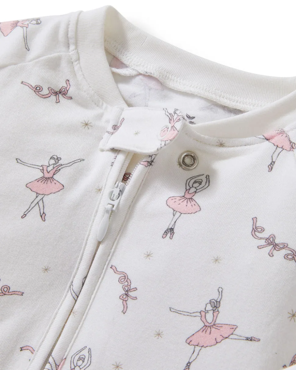 Baby’s Pima Peekaboo Romper in Sugar Plum Fairy