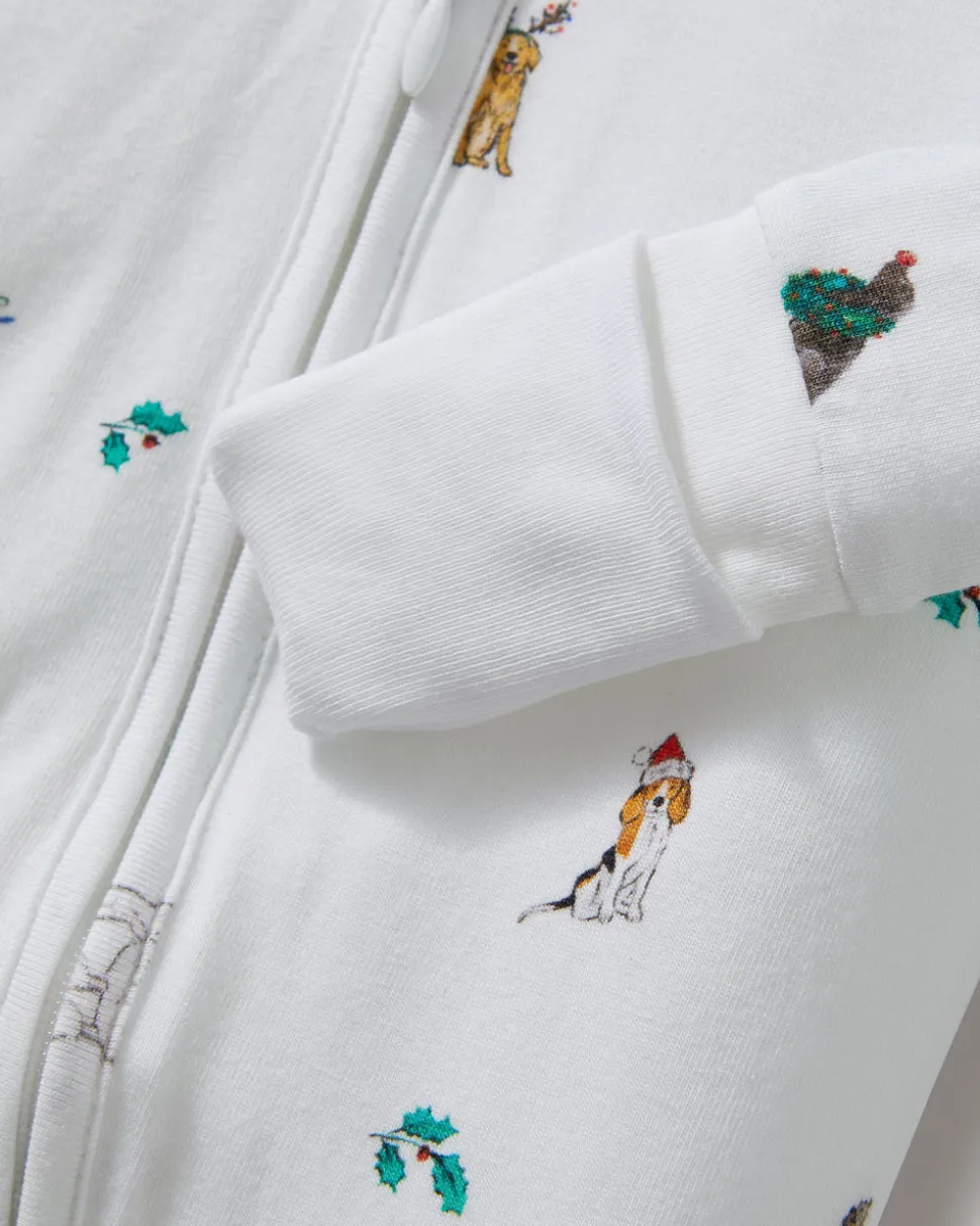 Baby’s Pima Peekaboo Romper in Jingle Paws