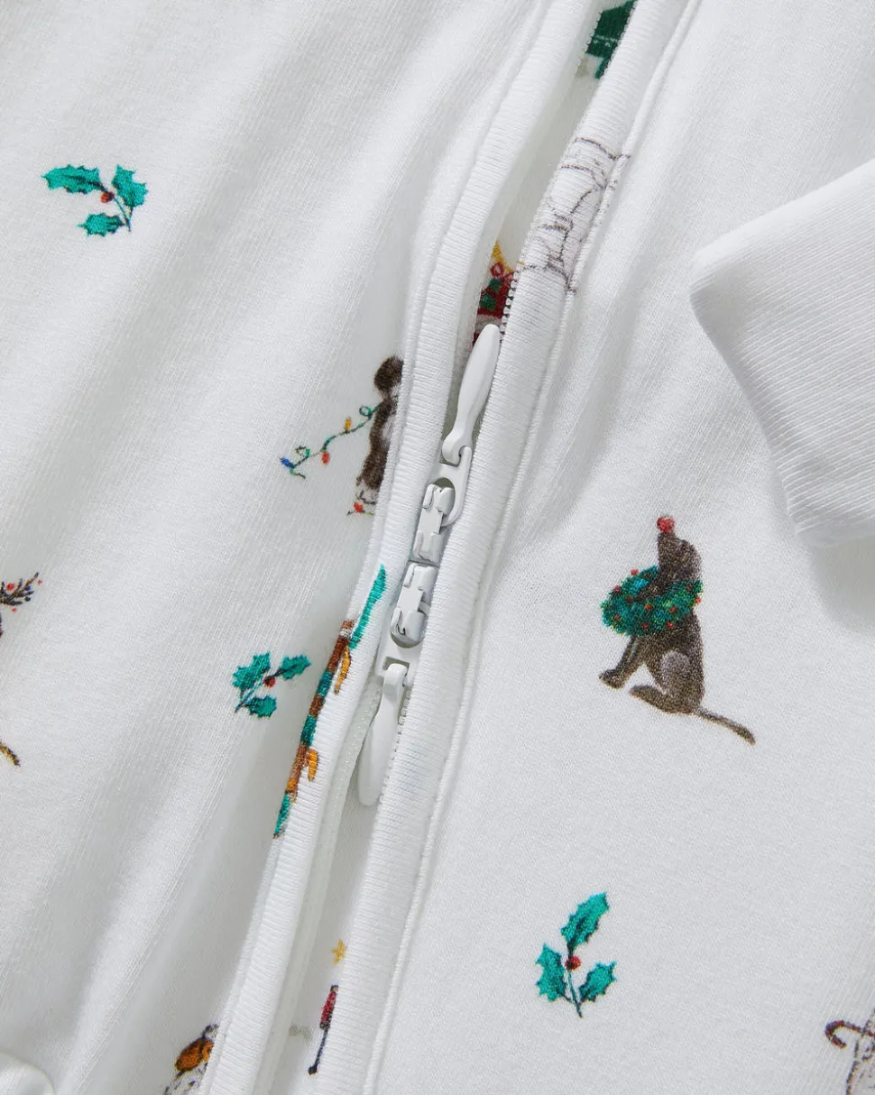 Baby’s Pima Peekaboo Romper in Jingle Paws