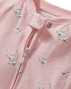 Baby’s Pima Peekaboo Romper in Winter Skates