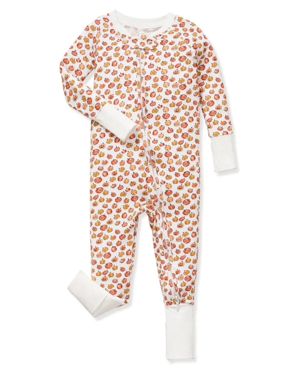 Baby’s Pima Peekaboo Romper in Pumpkin Patch