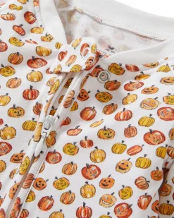 Baby’s Pima Peekaboo Romper in Pumpkin Patch