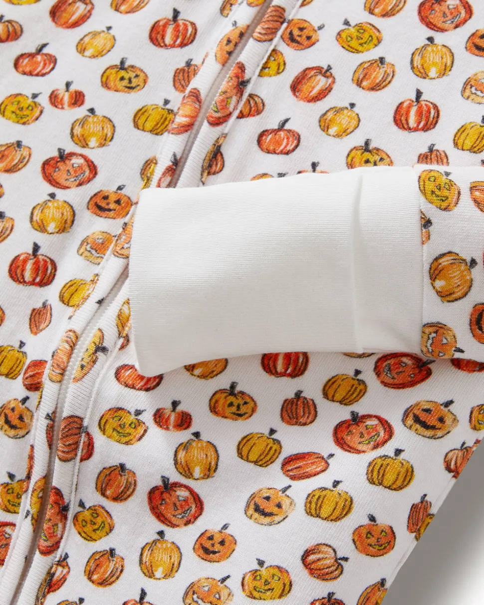 Baby’s Pima Peekaboo Romper in Pumpkin Patch