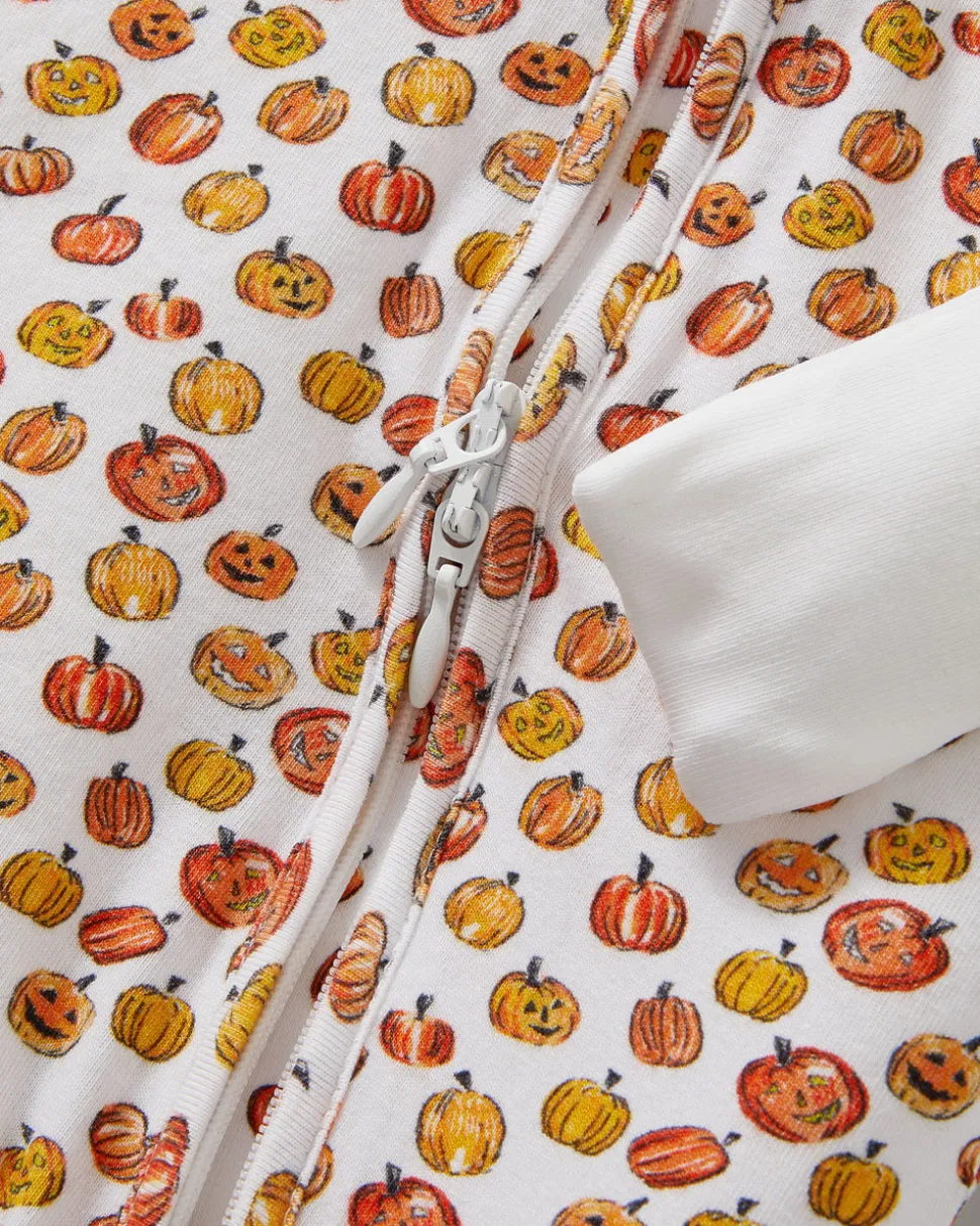 Baby’s Pima Peekaboo Romper in Pumpkin Patch