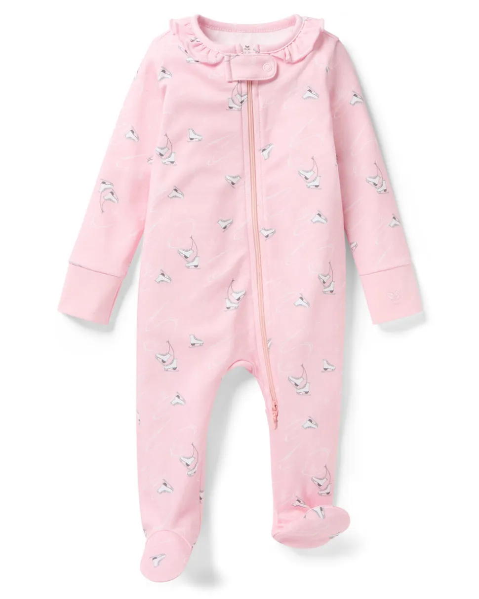 Baby’s Pima Romper in Winter Skates