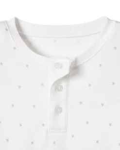 Baby’s Pima Snug Fit Romper in Gray Stars