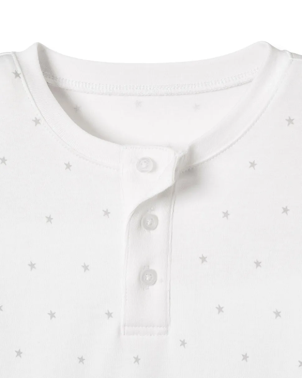 Baby’s Pima Snug Fit Romper in Gray Stars