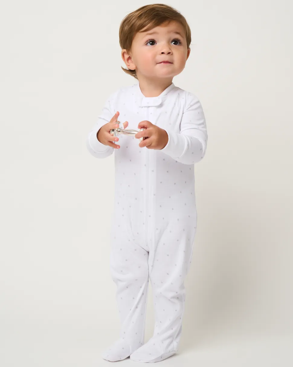 Baby’s Pima Snug Fit Romper in Gray Stars