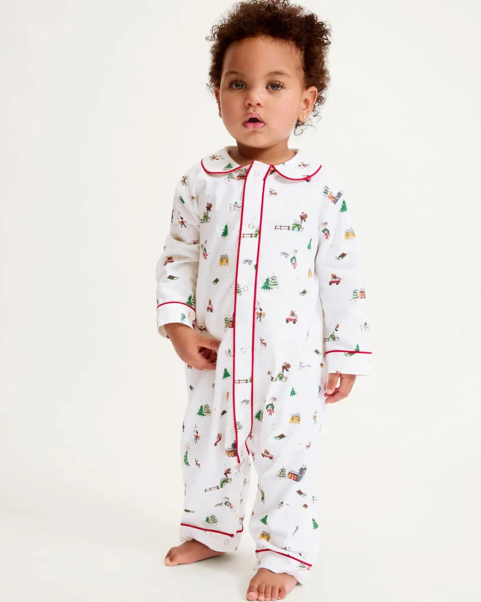 Baby's Twill Cambridge Romper in Holiday Town