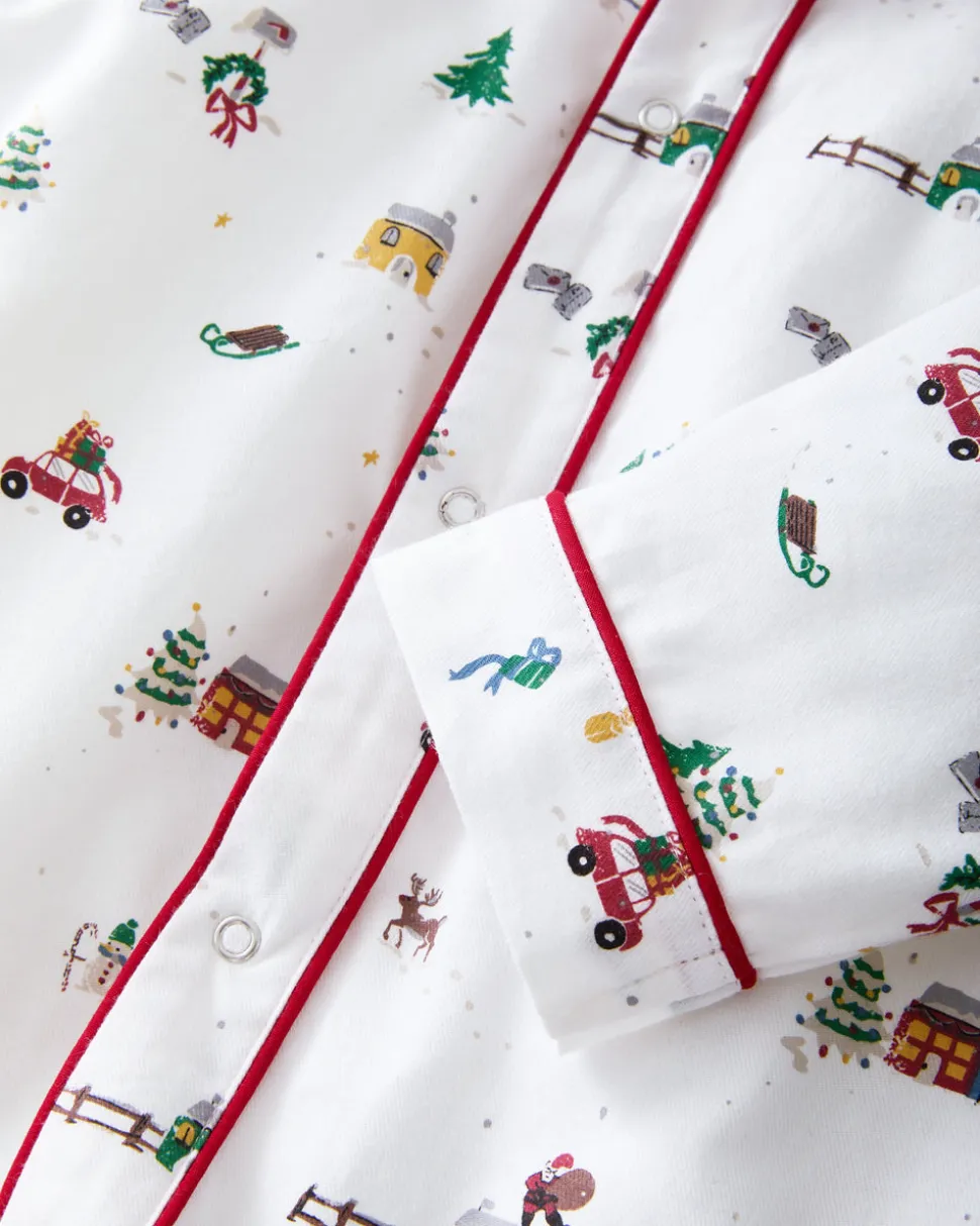 Baby's Twill Cambridge Romper in Holiday Town