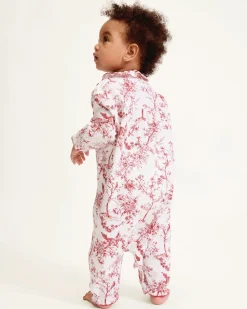 Baby’s Twill Madeline Romper in Red Timeless Toile