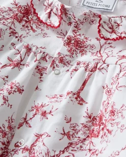 Baby’s Twill Madeline Romper in Red Timeless Toile