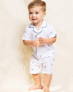 Baby’s Twill Summer Romper in Bateau