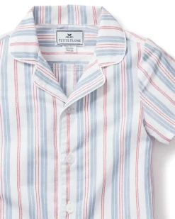 Baby’s Twill Summer Romper in Vintage French Stripes