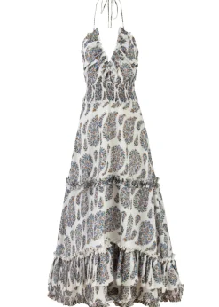 Bahar Ruffle Dress in Paisley Ghalamkar