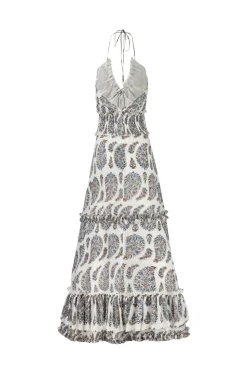 Bahar Ruffle Dress in Paisley Ghalamkar