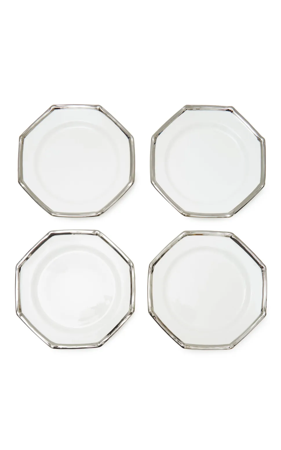 Bamboo Dessert Plates in Platinum, Set of 6