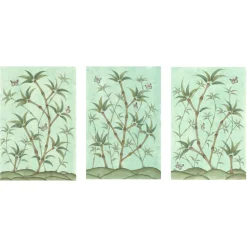 Bamboo En Fleur Triptych | Chinoiserie Panel, Set of 3