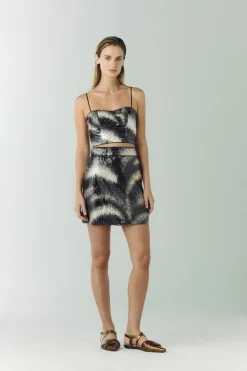 Baracoa Sequins Crop Top in Black