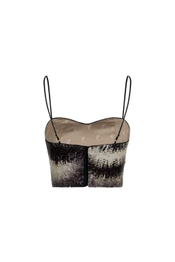 Baracoa Sequins Crop Top in Black