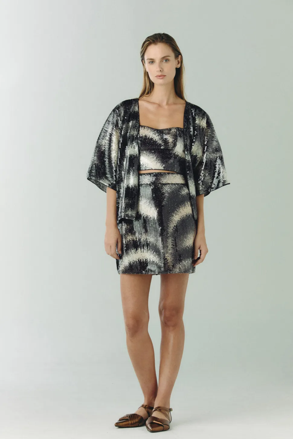 Baracoa Sequins Crop Top in Black