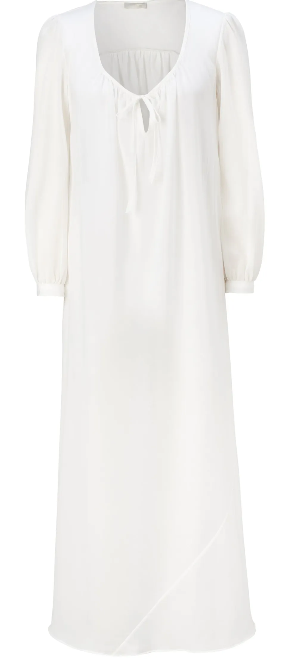Bast Long Pearl Silk Cotton Sleep Shirt