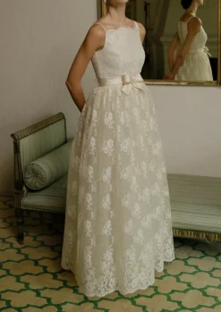 Bateau Neck Gown in Solstiss Lace