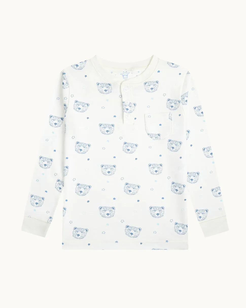 Bear Print Pajama in Child Blue