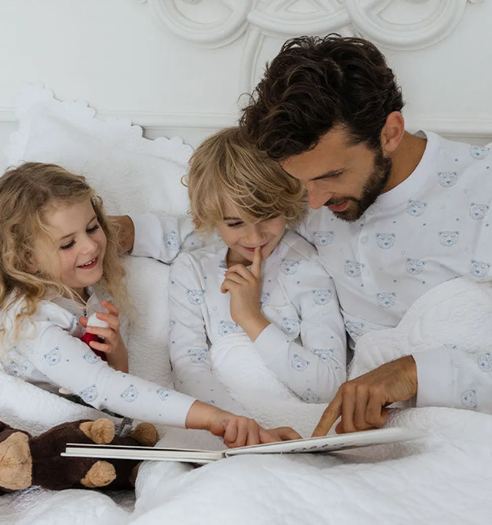 Bear Print Pajama in Child Blue