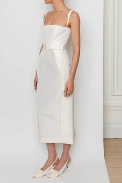 Beatrice Dress in Pearl White