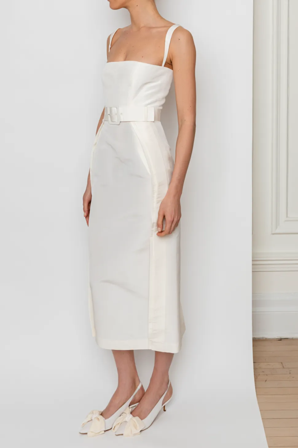 Beatrice Dress in Pearl White