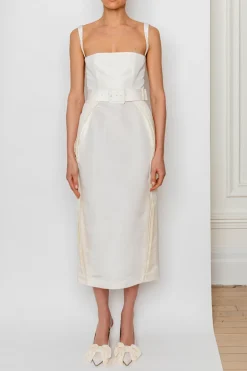 Beatrice Dress in Pearl White