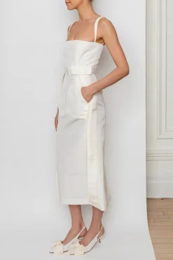 Beatrice Dress in Pearl White