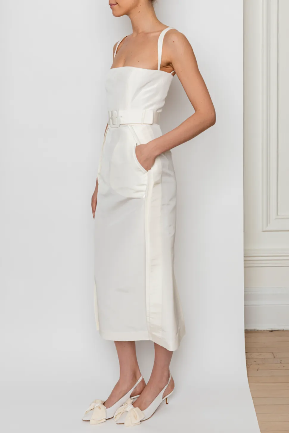 Beatrice Dress in Pearl White