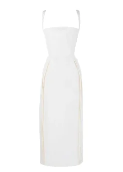 Beatrice Dress in Pearl White