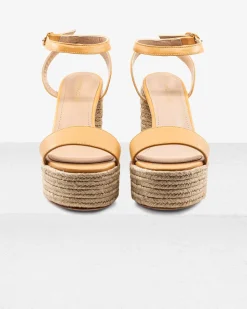 Becka Camel Leather Platform