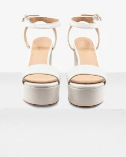 Becka White Leather Platform