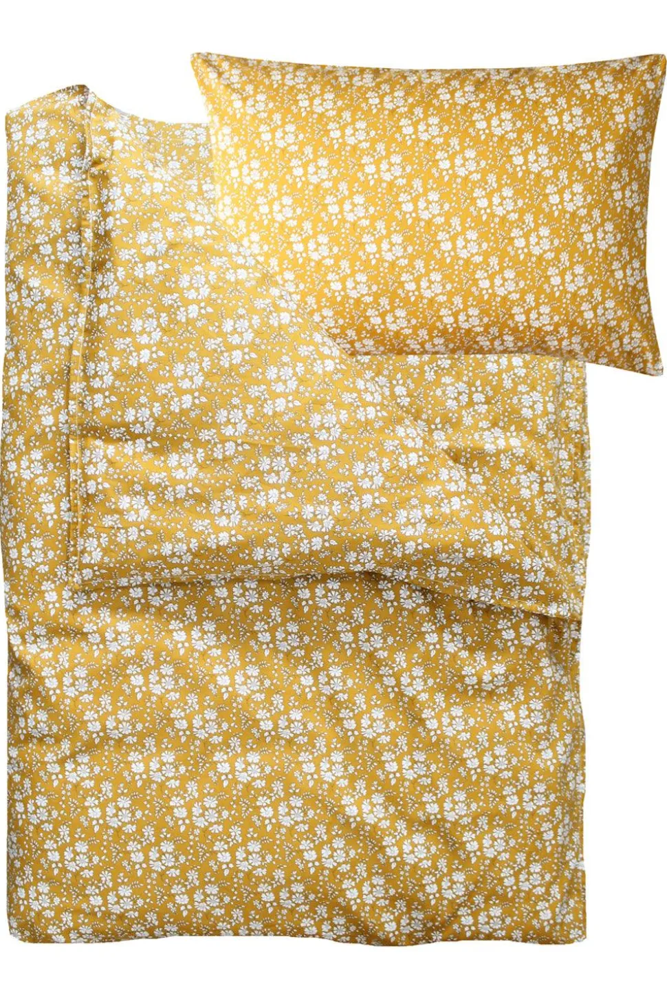 Bedding Made With Liberty Fabric in Capel Mustard