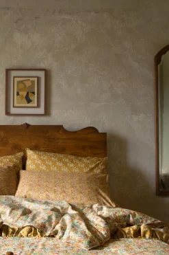 Bedding Made With Liberty Fabric in Capel Mustard