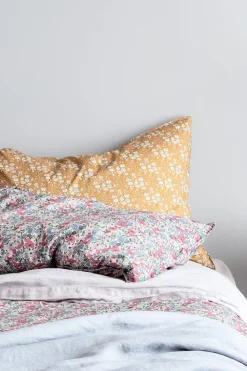 Bedding Made With Liberty Fabric in Capel Mustard