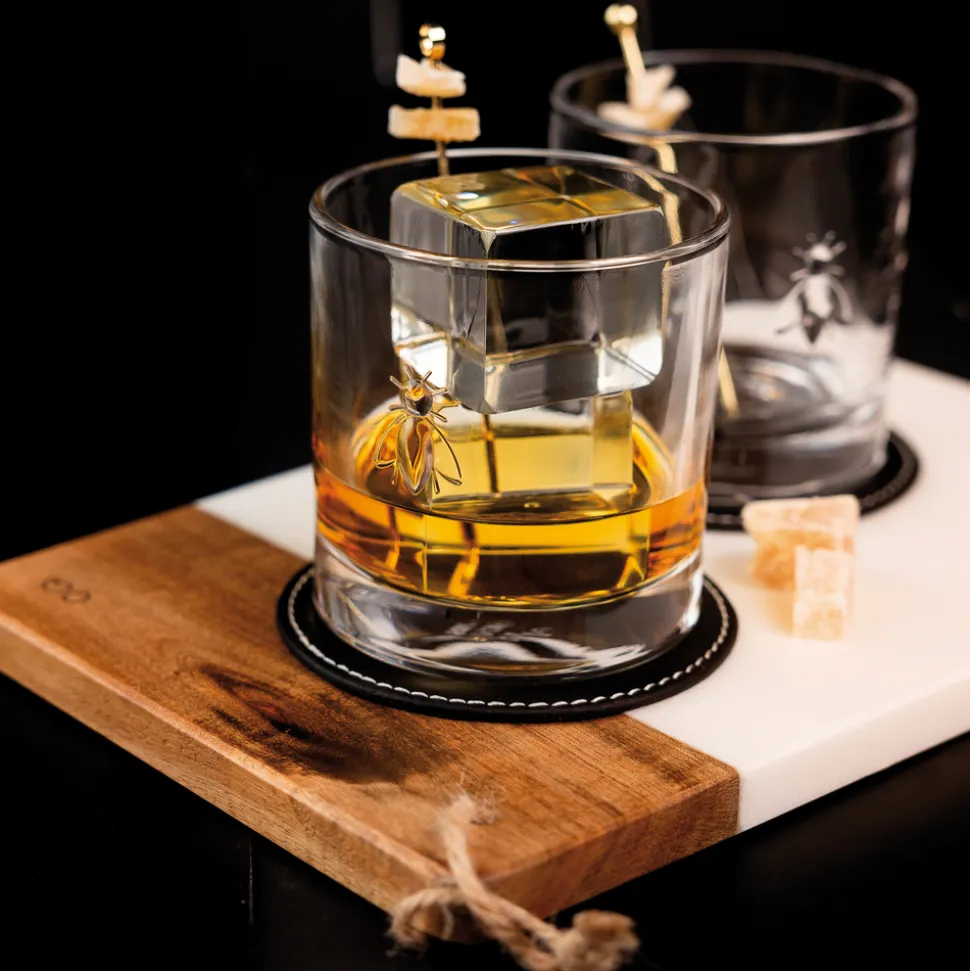 Bee Whiskey Glasses, Set of 4