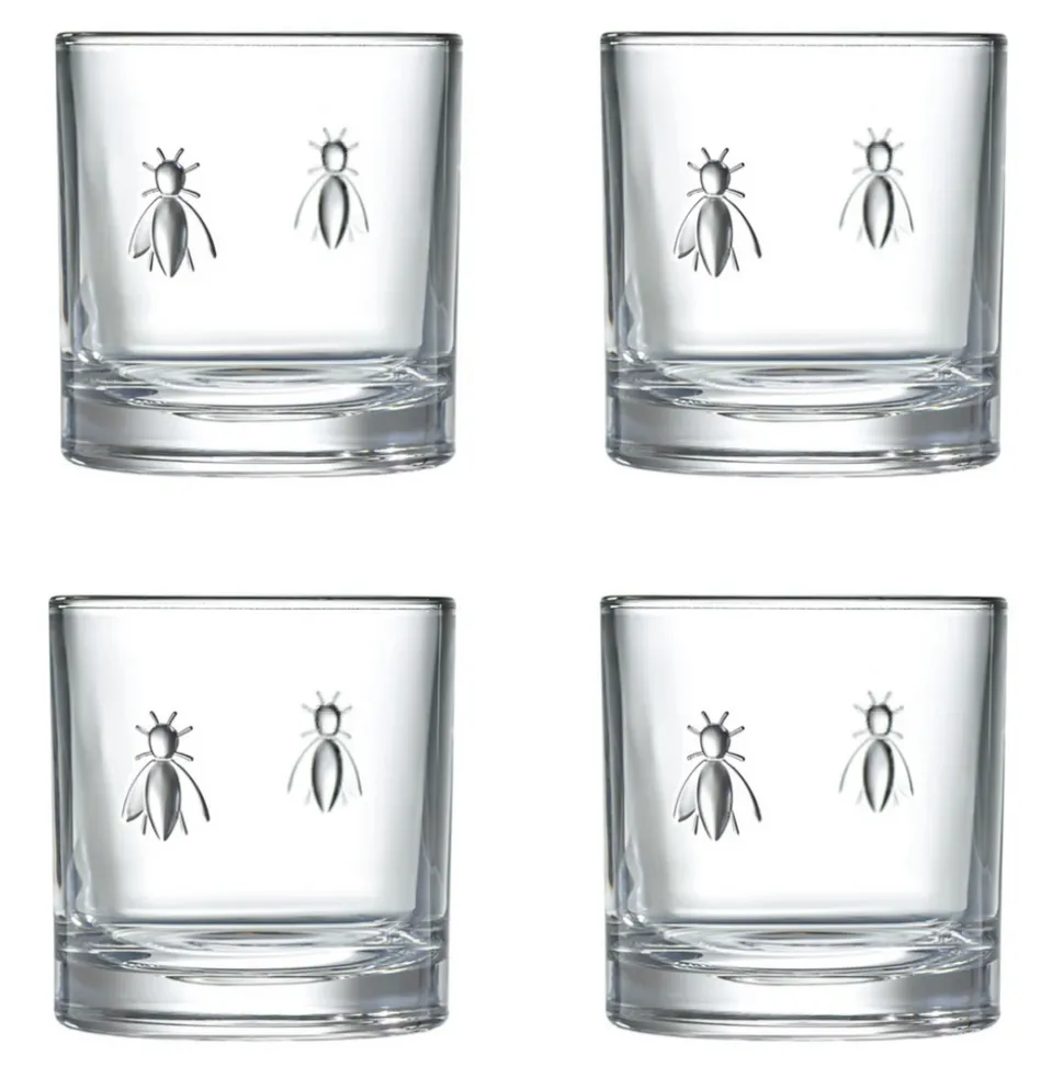 Bee Whiskey Glasses, Set of 4