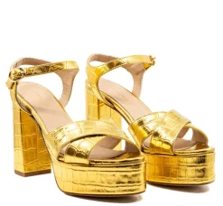 Bella Gold Faux Croc Leather