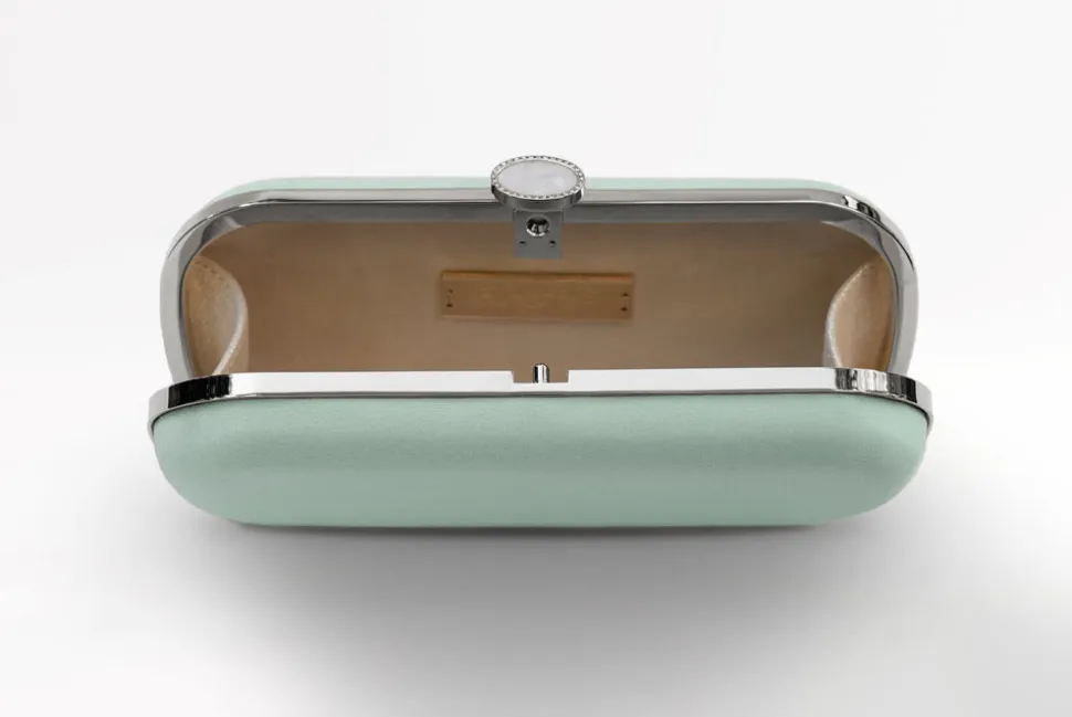 Bella Petite Clutch in Sage Green Satin