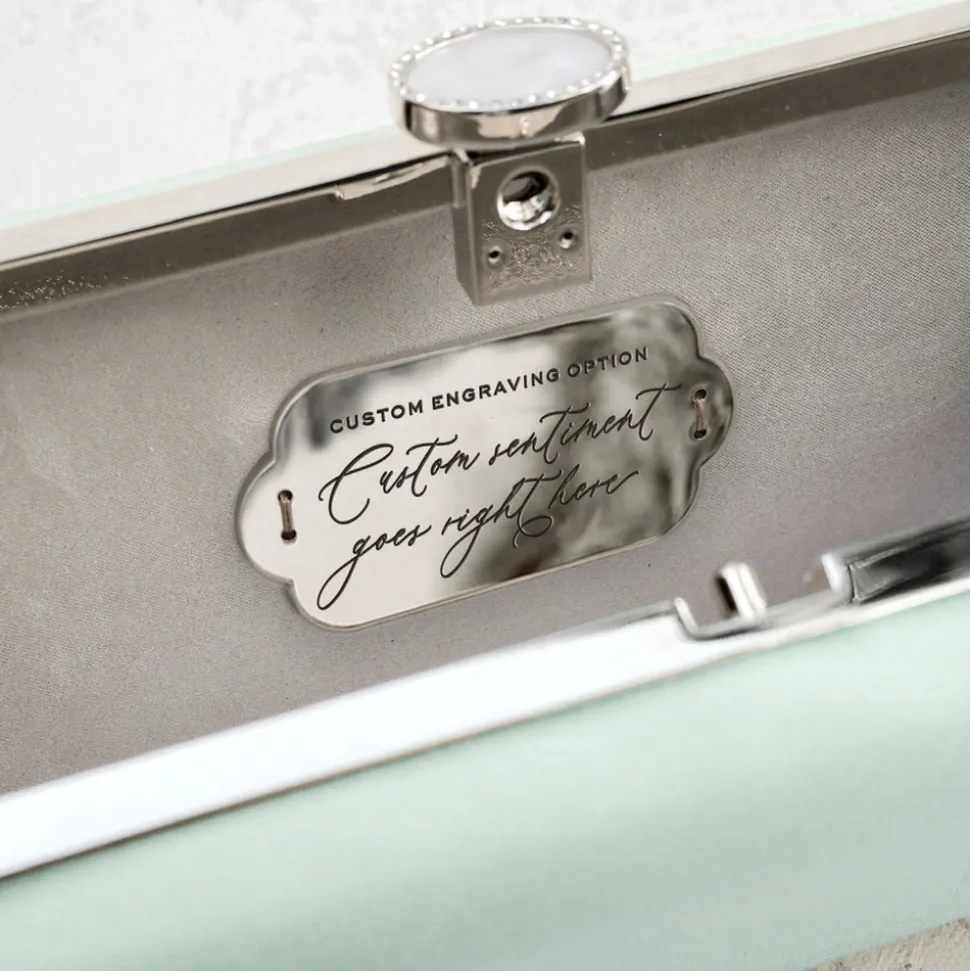 Bella Petite Clutch in Sage Green Satin