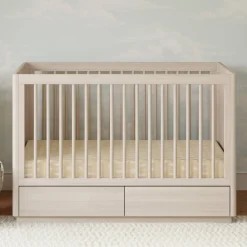 Bento 3-in-1 Convertible Storage Crib with Toddler Bed Conversion Kit in Washed Natural