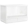 Bento 3-in-1 Convertible Storage Crib with Toddler Bed Conversion Kit in White