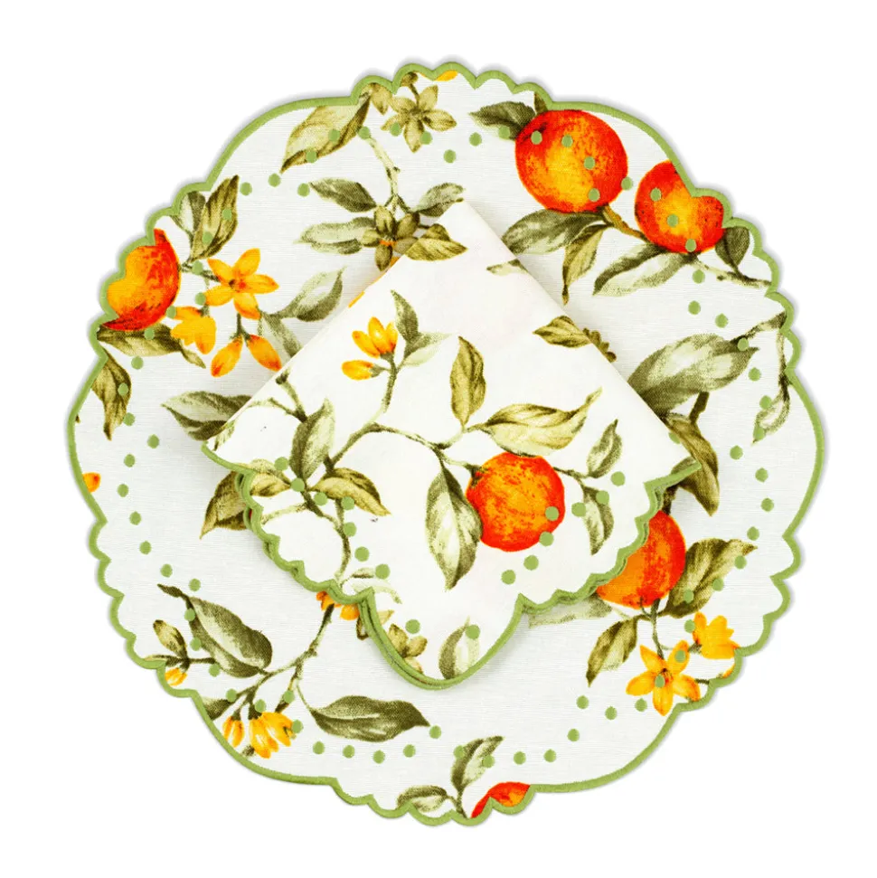 Berenice Orange Blossom Placemat and Napkin Set