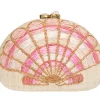 Berna Clutch in Natural & Coral