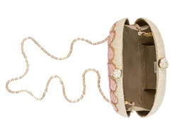 Berna Clutch in Natural & Coral